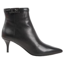 Hermès Hermes Leather Ankle Boots in Black, Size 38.5 EU Black