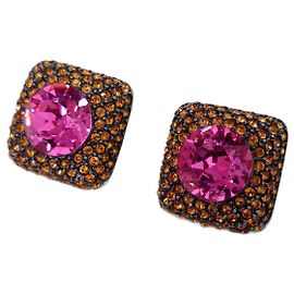 Kenneth Jay Lane orecchini vintage Rosa Arancione