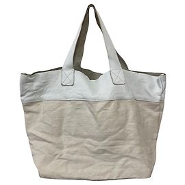 Linen-Cotton-Canvas-Tote-Bag von COMME des GARCONS Beige Roh