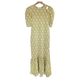 Autre Marque Vestido de punto jacquard sirena Lily Brown Amarillo