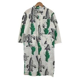 Autre Marque Vestido largo estampado Julien David Castaño Blanco Verde