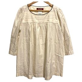 Blusa Svasata a Righe Max Mara STUDIO Beige Crudo
