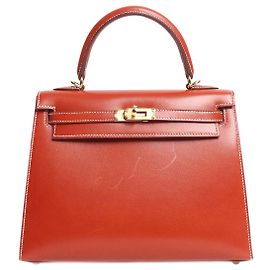 Hermès Sac Brique Kelly 25 en cuir Box Calf Marron