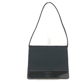Bolso de hombro Chanel Vintage CC Coco Mark Logo Negro