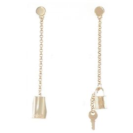 Boucles d'oreilles en crochet Kelly d'Hermès Doré