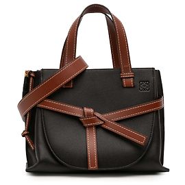 LOEWE Sac à main en cuir noir Gate petit modèle avec poignée supérieure Noir
