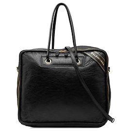 Balenciaga Black Medium Lambskin Blanket Square Satchel Black