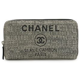 Chanel Deauville Line Long Wallet Brown Black