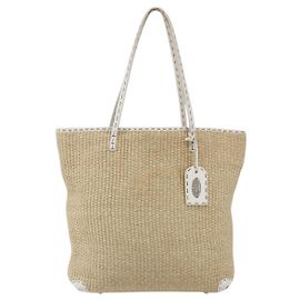 Fendi Selleria Tote Bag Raffia Beige