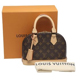 Louis Vuitton Alma BB Monogram Canvas Tote Bag Braun Monogramm