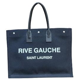 Yves Saint Laurent Borsa tote in tela Saint Laurent Rive Gauche Nero