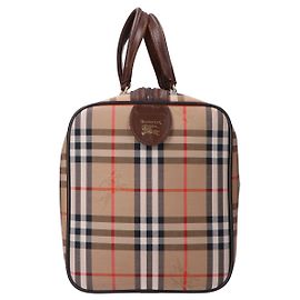 Burberry's Nova Check Canvas Boston Bag Brown