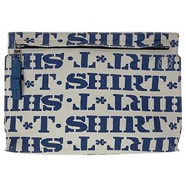 Loewe Leder T Pouch Clutch Tasche Blau