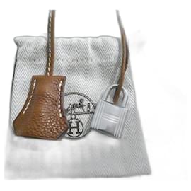 Hermès neue Clochette, Reißverschlussanhänger, Schloss für Hermès Kelly, Birkin Handtasche Kamel