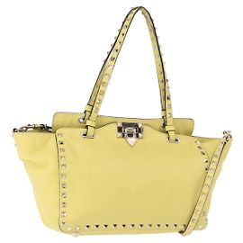 Valentino Garavani Rockstud Tote Piccolo in Pelle Morbida Giallo