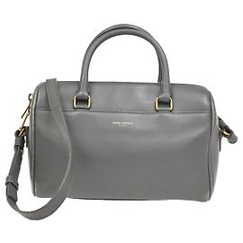 Bolsa Duffle Clássica em Couro 24 da Saint Laurent Marrom