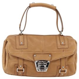 Bolsa Gancini de couro Salvatore Ferragamo Marrom