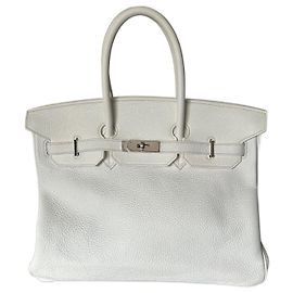 Hermès Birkin 35 White Togo Leather Handbag White