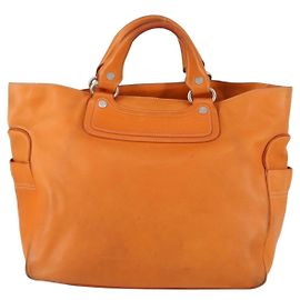 Céline Celine Boogie Satchel Leather Orange