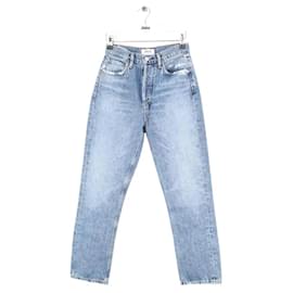 Agolde Jeans rectos de algodón azul Azul