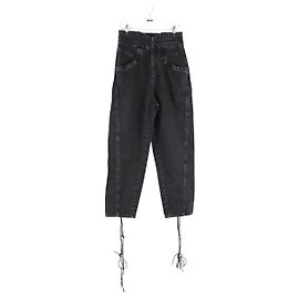Isabel Marant Schwarze gerade Baumwolljeans Schwarz