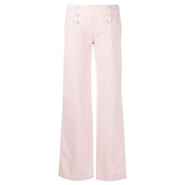 Jeans de denim rosa de perna larga Chanel - Anos 2000 Rosa