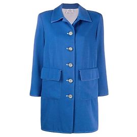 Hellblauer Wollmantel von Valentino Blau Hellbraun