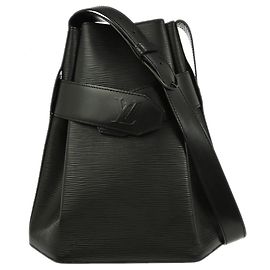 Borsa a spalla vintage Louis Vuitton in pelle Epi PM Nero