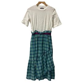 Autre Marque Robe Longue Docking MUVEIL Blanc Vert