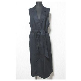 Autre Marque BEAUTY&YOUTH UNITED ARROWS Chaleco Largo de Algodón Negro