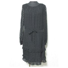 Seiden-Jacquard-Kleid Tory Burch Schwarz