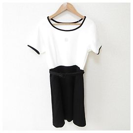 Autre Marque Bicolor Kleid eimy istoire Schwarz Weiß