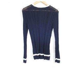Autre Marque Pull en maille côtelée Simplicité Bleu Bleu Marine