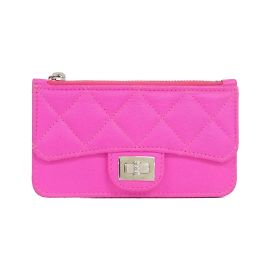 Chanel Pink Leather Card Case Pink