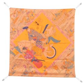 Hermès LES ARTISAN D'HERMES Bufanda Cuadrada Naranja