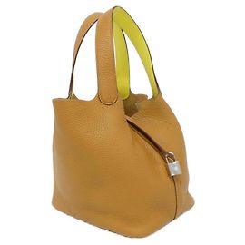 Hermès Picotin Lock Eclat MM Handtasche Braun Golden
