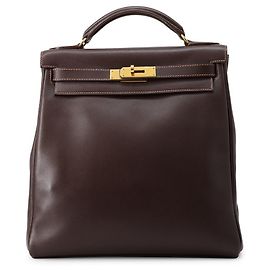 Hermès Kelly Ad GM Rucksack Braun