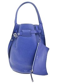 Céline Celine Big Bag Bucket de Couro Nano Azul