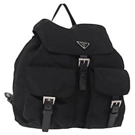 Prada Double Front Pocket Backpack Tessuto Medium Black
