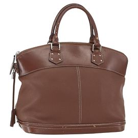 Louis Vuitton Suhali Lockit Handtasche aus Leder MM Braun
