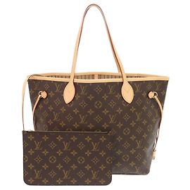Louis Vuitton Neverfull MM Monogram Rose Beige Tote Bag Beige Monogramm