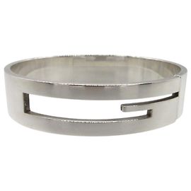 Pulseira recortada em prata 925 com logo G da Gucci Prata
