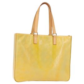 LOUIS VUITTON Sac Tote Columbus Monogram Vernis Gris M91028 LV Auth hk3200 Gris