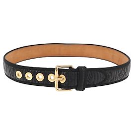 LOUIS VUITTON Monogram Antheia Gürtel 34,6" Schwarz LV Auth 148448 Schwarz Monogramm