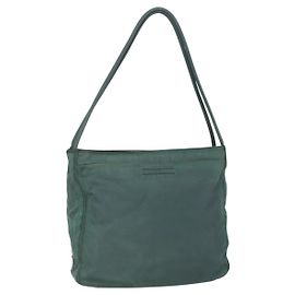 Borsa Tote Prada in nylon verde argento Auth BA7499 Argento Verde