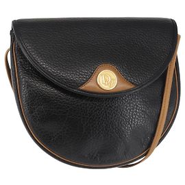 Borsa a Spalla Christian Dior in Pelle Nera e Oro Auth BA6146 Nero D'oro