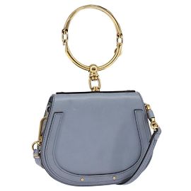 Chloé Borsa a mano Chloe Nile in pelle 2 in 1 blu chiaro oro Auth 142867 D'oro Blu chiaro