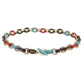 Salvatore Ferragamo Chain Belt plastic Gold Auth 143233 Golden
