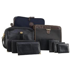 Alfred Dunhill Dunhill Clutch Bag Leather 10set Black Navy Auth bs29865 Black Navy blue