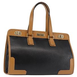 Autre Marque MORABITO Sac à main en cuir bleu marine doré Auth am9080 Doré Bleu Marine
